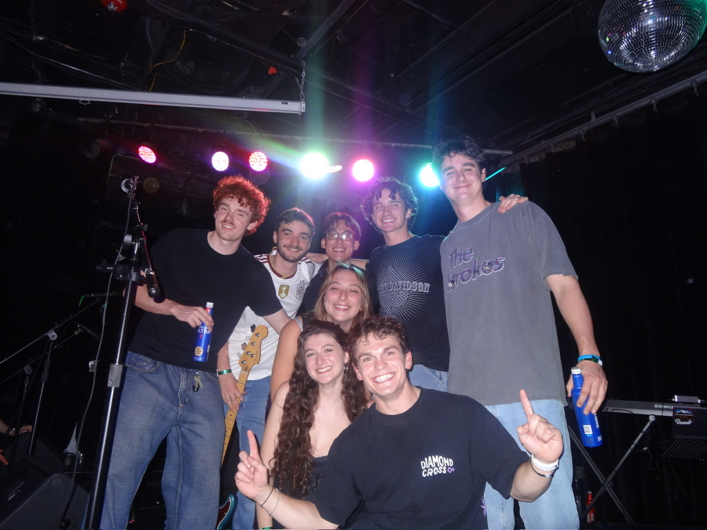 The whole band together after the show